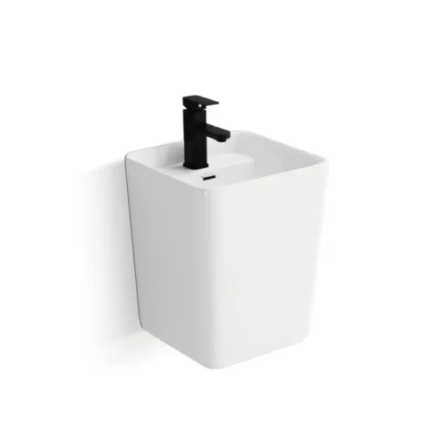 Custom Ceramic Sink Washbasin​ Square White Wall Hung