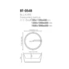 Black Paint Acrylic Freestanding Bathtub​​ in UAE dimensions
