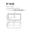 Buy Bathtub Dubai Black And White Sale in UAE dimensions