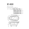 China White Freestanding Bathtub Factory dimensions
