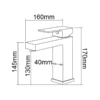Bathroom Basin Faucet Black Single Handle Deck Mounted Brass Dimensions