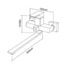 Single Handle Wall Mount Bathtub Faucet Silver Color dimension