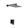 Black Single Lever Concealed Shower Mixer Rain Spray
