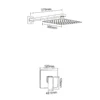 Black Single Lever Concealed Shower Mixer Rain Spray size chart