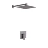 Wall Mount Rain Shower Head and Valve Gray Chrome