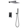Concealed Wall Mounted Shower Mixer Set With Diverter Black