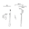 Concealed Wall Mounted Shower Mixer Set With Diverter Black dimension