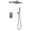 Shower System With Rain Head Handheld Showers Valve Silver