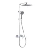 Exposed Pipe Shower System Silver with Head Hand Showers