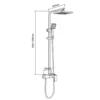 Exposed Pipe Shower Head and Handheld Combo with Valve Diverter size chart