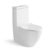One Piece Round Toilet P-Trap Comfort Height Skirted Design