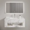 800mm Small Bathroom Vanity With Sink LED Mirror in UAE