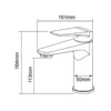 Single Handle Basin Faucet in UAE dimensions