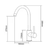 Commercial Kitchen Faucets Single Handle in UAE dimensions