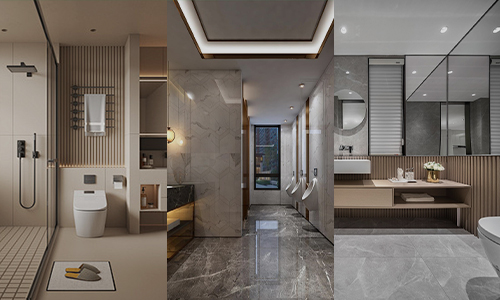 Three bathroom design styles comparison