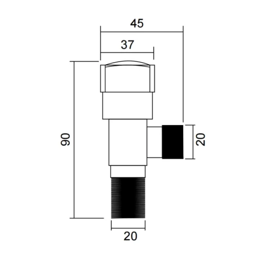 Brass Angle Valve Manufacturer​​​​​​​ dimensions