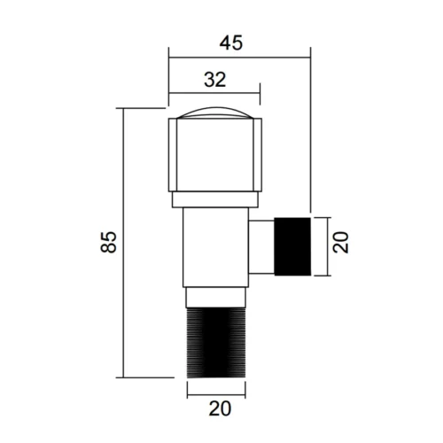 China Angle Valve in UAE dimensions
