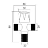 Abs Brass Angle Valve Factory dimensions