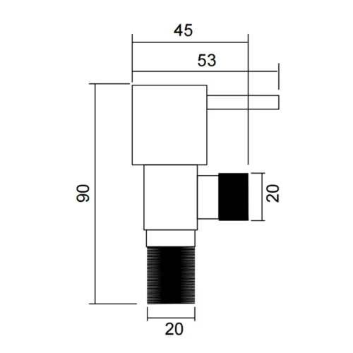 Angle Ball Valve Manufacturer China dimensions