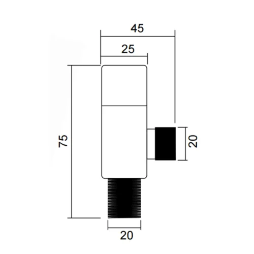 Angle Stop Water Supply Valve dimensions