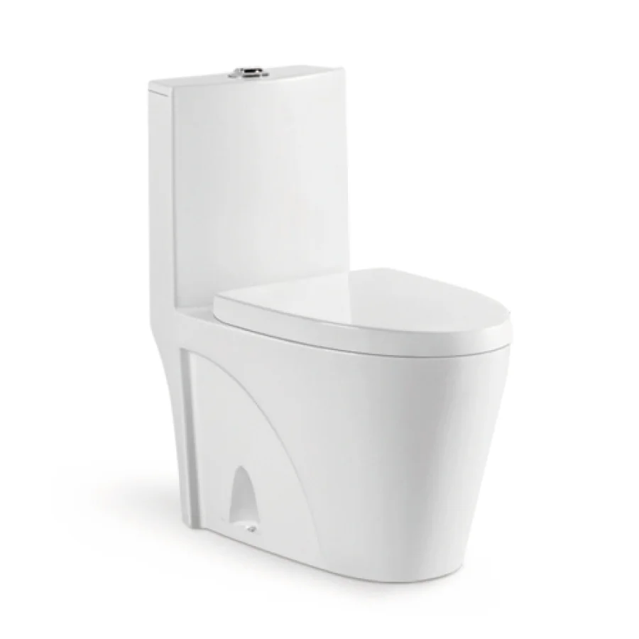 SASO Certified Washdown/Siphonic One Piece Toilet Round Glazed Dual-Flush S-Trap 250mm TLO-8018, OEM for ROSHN SEDRA, DAR AL ARKAN, ALSHAYA, Saudi Arabia