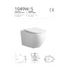 1049W-S Wall Hung Toilet, SASO Approved Rimless Flush Ceramic Toilet with P-Trap for KSA Projects OEM for ZINCO, THABAT, ORIENT STANDARD