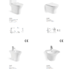 CE Certified Rimless Wall-Hung Toilet 1038W, Modern Wall Mounted Bathroom WC with P-Trap 180mm