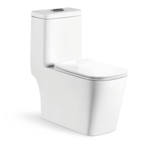 Siphonic One Piece Toilet S-Trap 300/400mm Rough-in 8108, OEM for Splendor, Sanitarios LATINO, South America