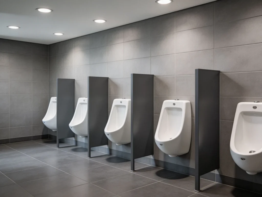 Commercial Bathroom Urinal Row Overview
