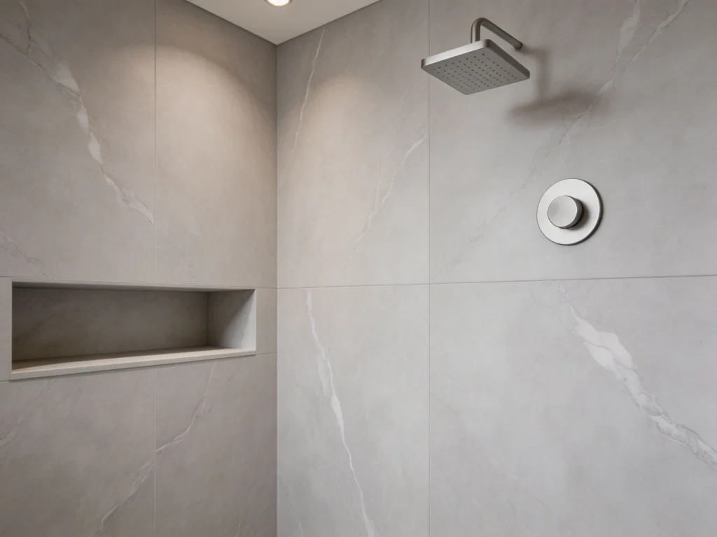 Concealed Shower Mixer Minimalist Marble Bathroom