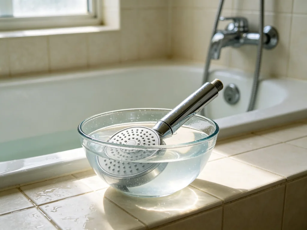 Descaling Shower Head Vinegar Soak