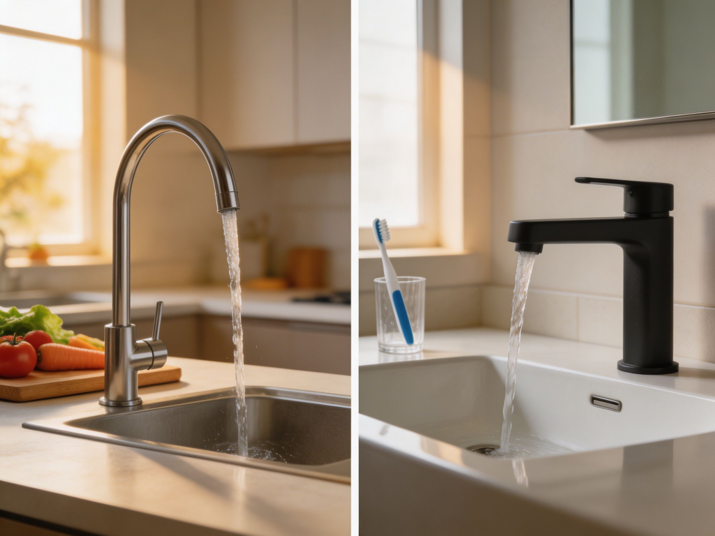 Kitchen Vs Bathroom Faucet Scene Comparison