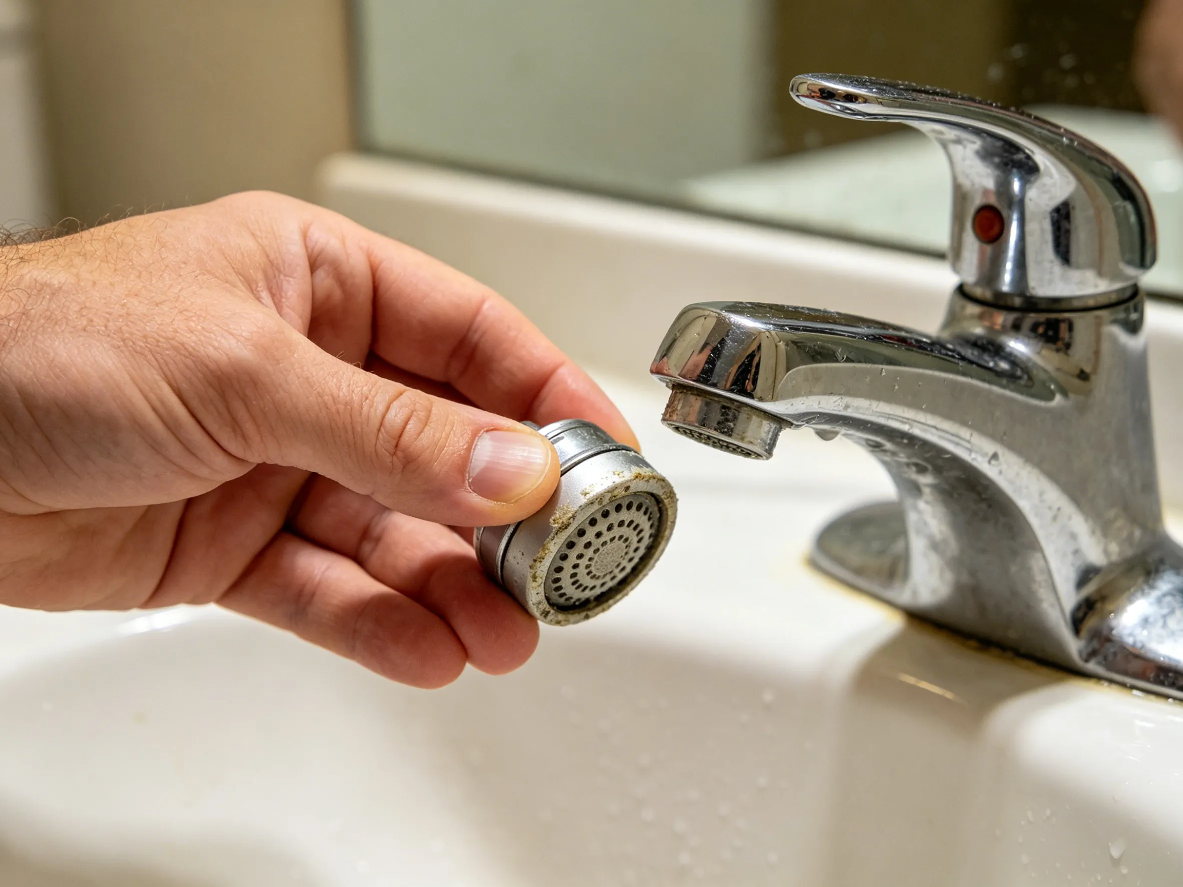 Removing Faucet Aerator Cleaning