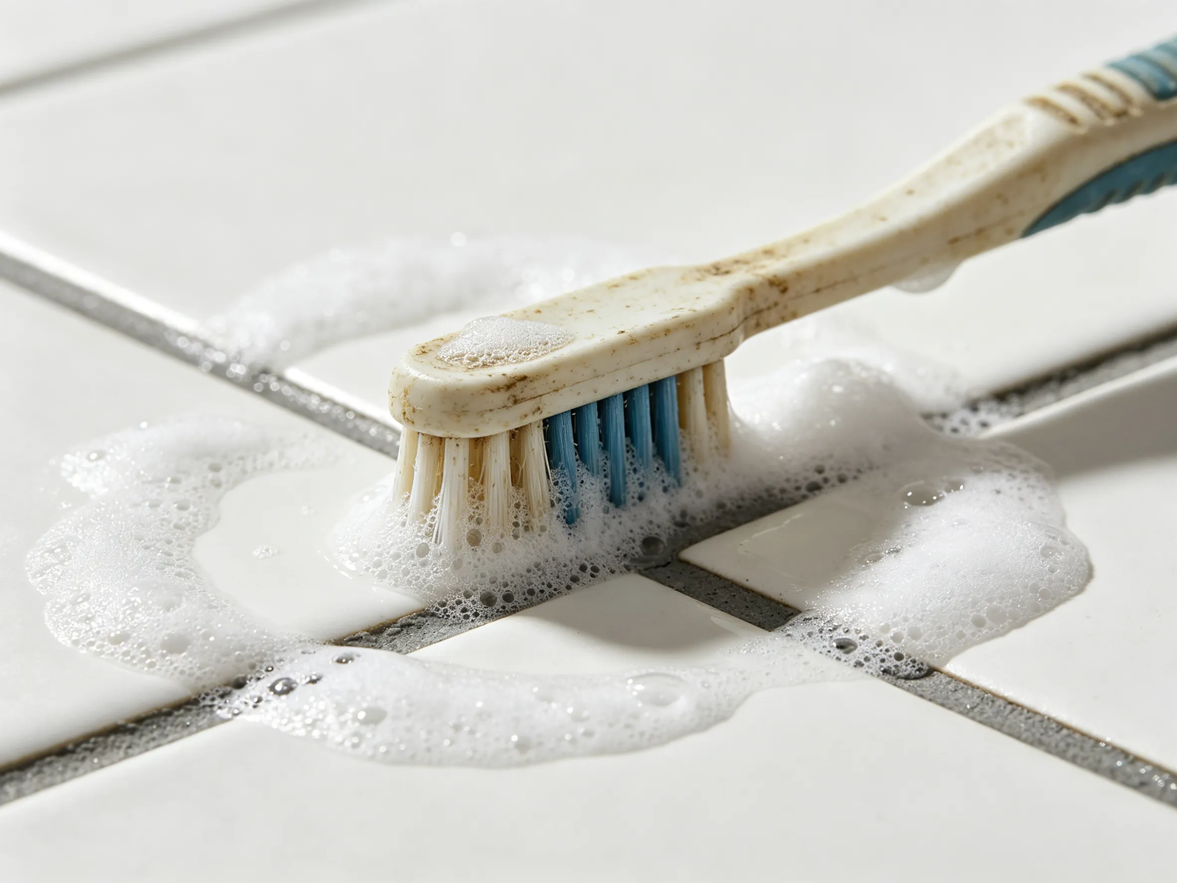 Scrubbing Grout Lines Deep Clean