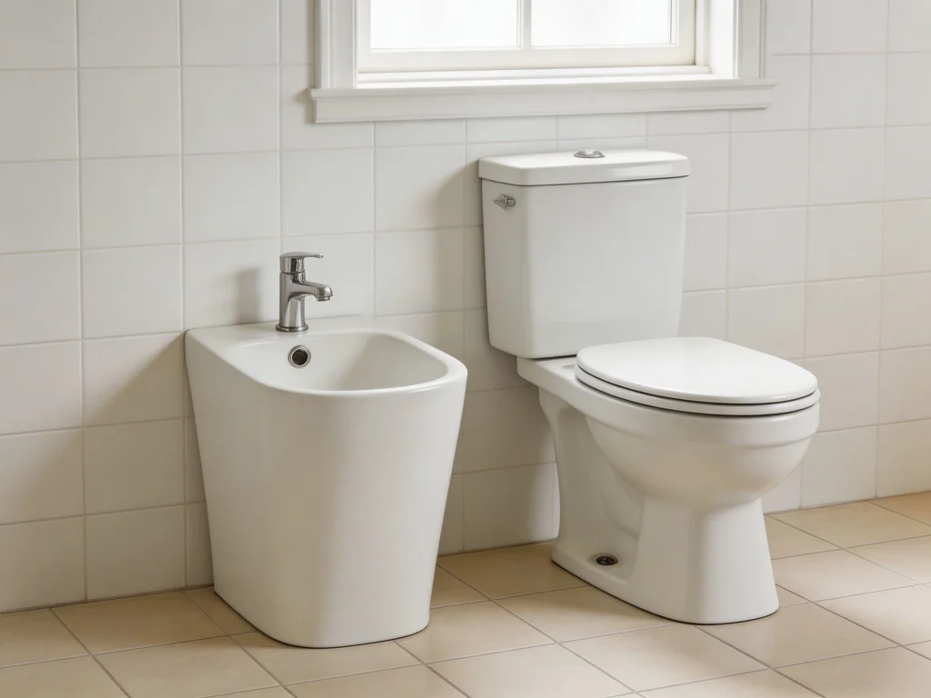 Standalone Bidet Next To Toilet European Style