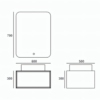 Yida 600mm Bathroom Vanity And Led Mirror Dimensions Line Drawing