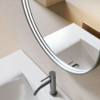 Yida Oval Led Mirror And White Ceramic Basin Faucet Detail