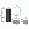 Yida Yd25001 55 Wall Mounted Vanity Side Cabinet Dimensions Line Drawing
