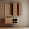 Yida Yd25007 120 Fluted Wood Vanity Set With Side Cabinets Led Mirror Main