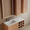 Yida Yd25007 120 Wall Hung Vanity With Side Cabinets Angled View