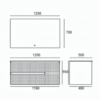 Yida Yd25012 120 Wall Mounted Vanity And Mirror Dimensions Line Drawing