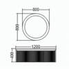 Yida Yd503 120 1200mm Vanity Round Mirror Dimensions Line Drawing