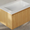 Yida Yd503 Fluted Cabinet White Ceramic Basin Side Detail