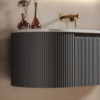 Yida Yd8813 Dark Grey Fluted Cabinet Side View Detail