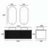 Yida Yd8815 1500mm Double Sink Vanity Dimensions Line Drawing