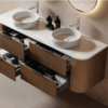 Yida Yd8815 Wood Fluted Cabinet Open Drawers Storage Detail