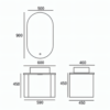 Yida Yd8825 600mm Vanity Dimensions Line Drawing