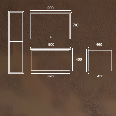 Yida Yd8837 Black Framed Vanity Set Dimensions Line Drawing