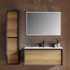Yida Yd8837 Black Framed Wall Mounted Vanity Set With Side Cabinet And Led Mirror Main