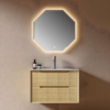 Yida Yd8841 Light Wood Wall Mounted Vanity With Octagonal Led Mirror